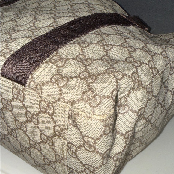 Gucci Supreme Monogram Canvas Tote with Dark Brown Accents PVC - Picture 7 of 17